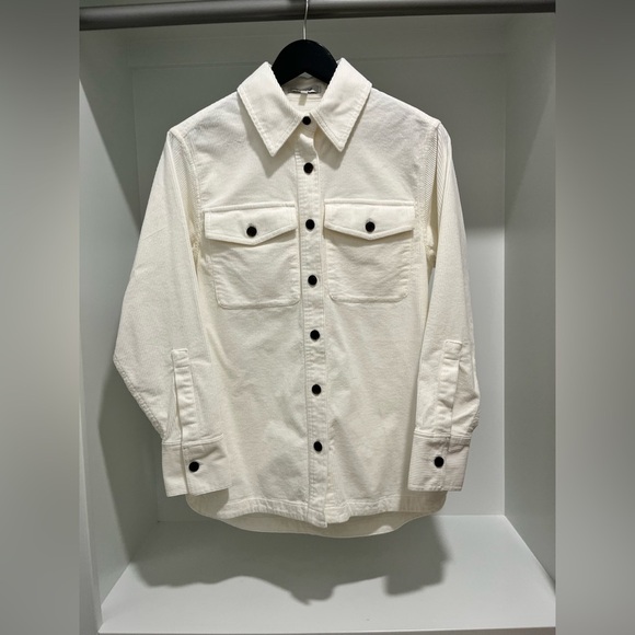 Madewell Corduroy Relaxed Shirt-Jacket in Winter White size XS oversized Shacket - Picture 7 of 11
